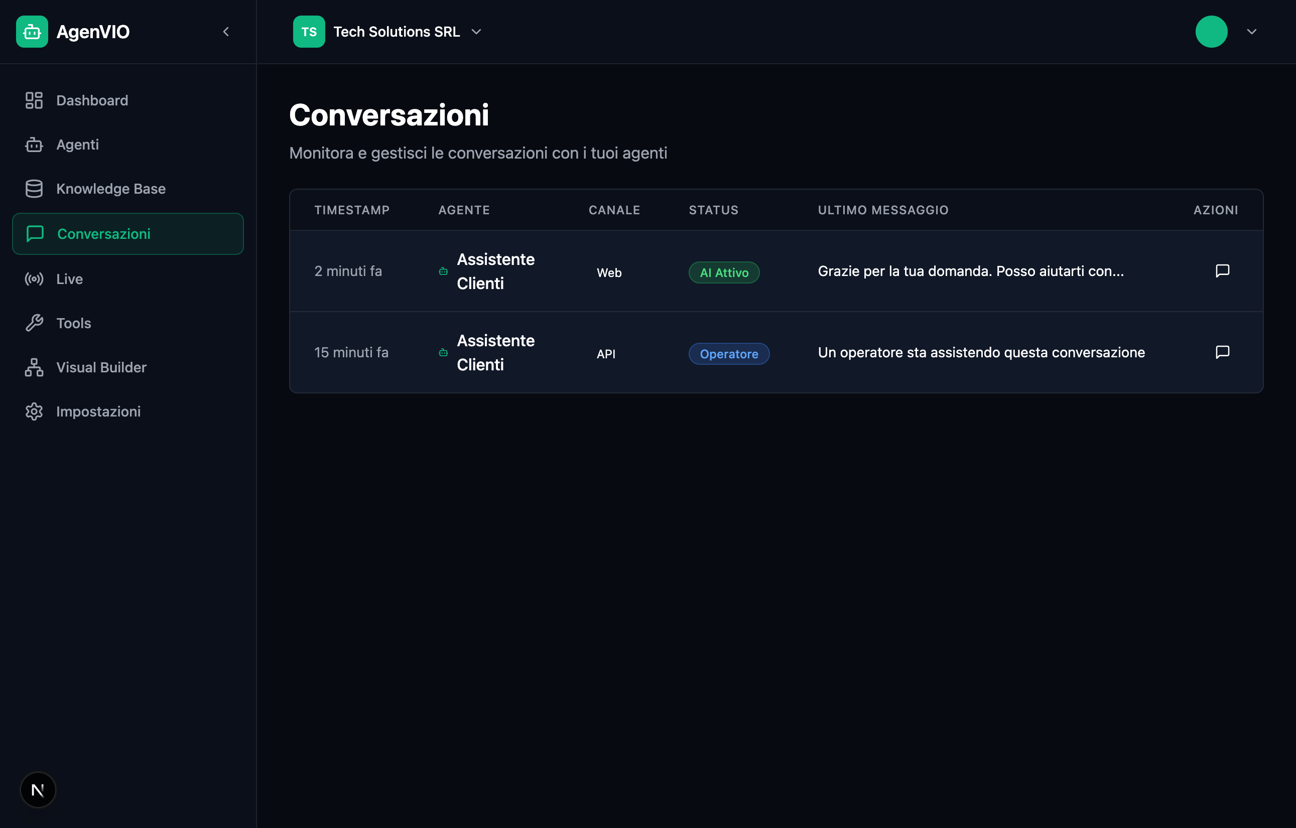 Monitoraggio Conversazioni