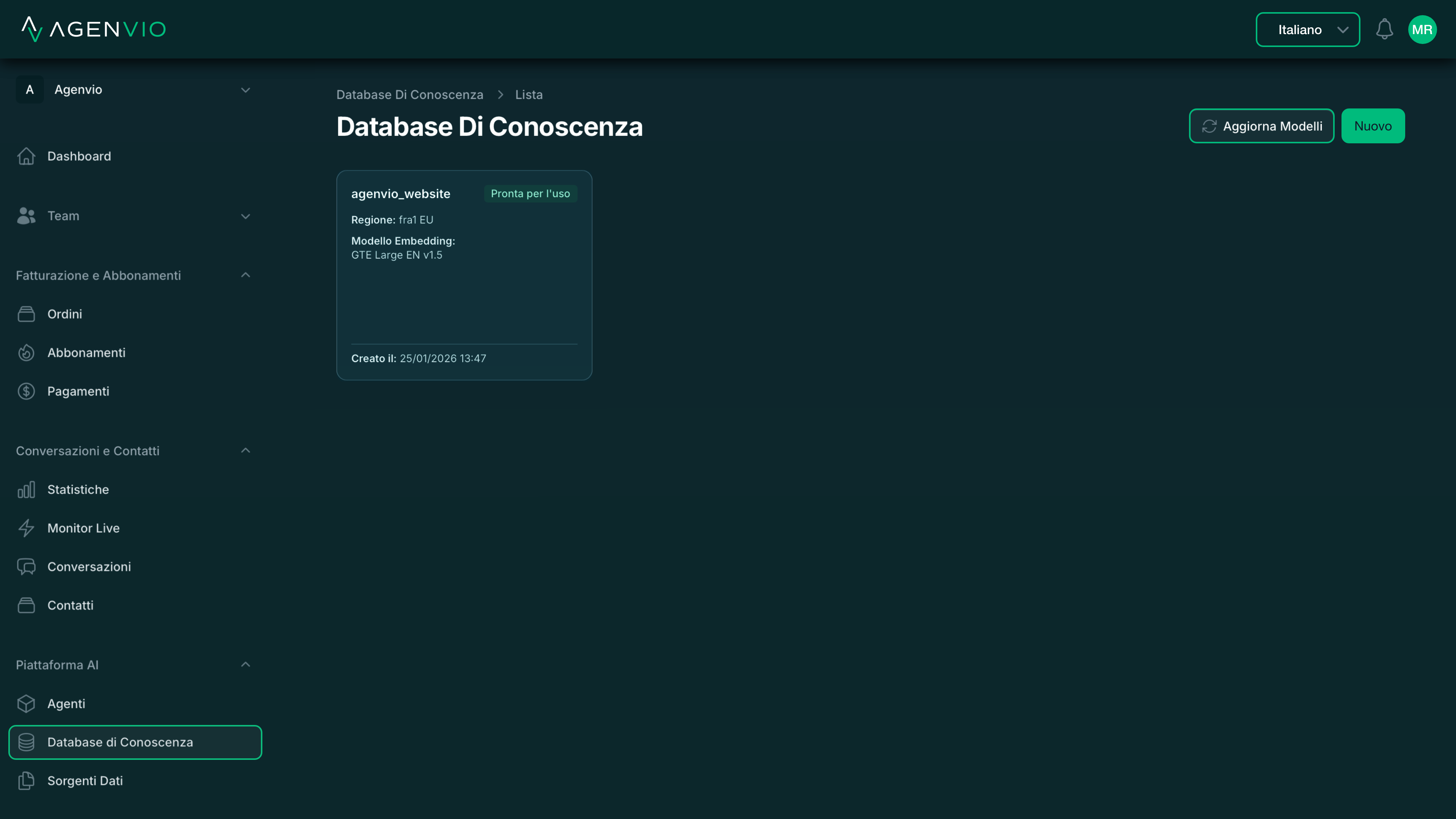 Dashboard AgenVIO - Knowledge Base